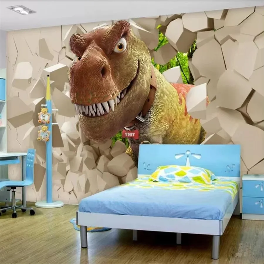 Custom wallpaper 3d mural dinosaur stereo children's room cartoon animal bedroom papier peint background elk wallpaper home deco