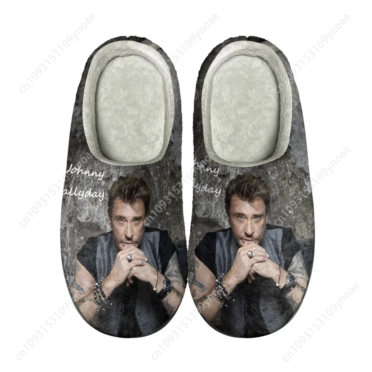 

Polyester Cotton Slippers Women Men Home Shoes Simple Non-slip Slides Singer IndoorSinger Johnny Hallyday Footwear Custom Made