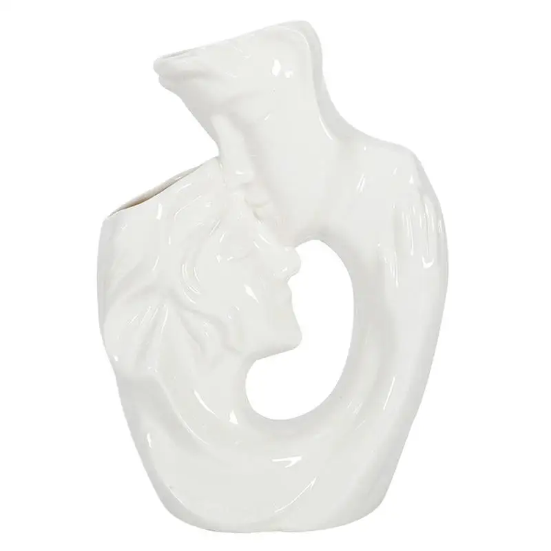 

White Ceramic Vase Couple Statue Ceramic Vase Desk Decor Floral Arrangements Home Decorations Modern Decor Table Centerpieces