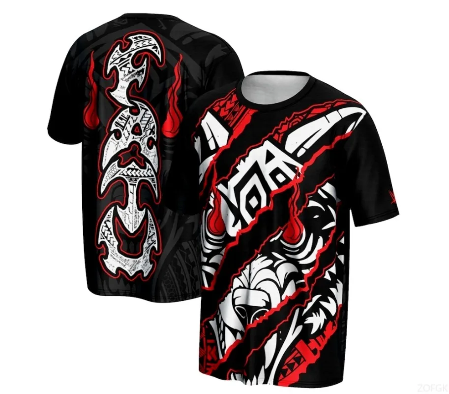 2025 المصارعة ثلاثية الأبعاد تي شيرت مطبوع تنفس ومريحة الصيف تي شيرت الشارع عادية جولة الرقبة الأعلى #3