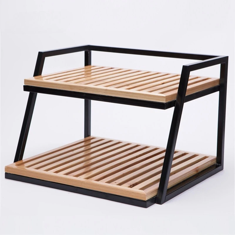 Two-story Fir Iron Frame Pastry Cake Cake Bakery Baking Display Cabinet Island Cabinet Display Soft Furnishings