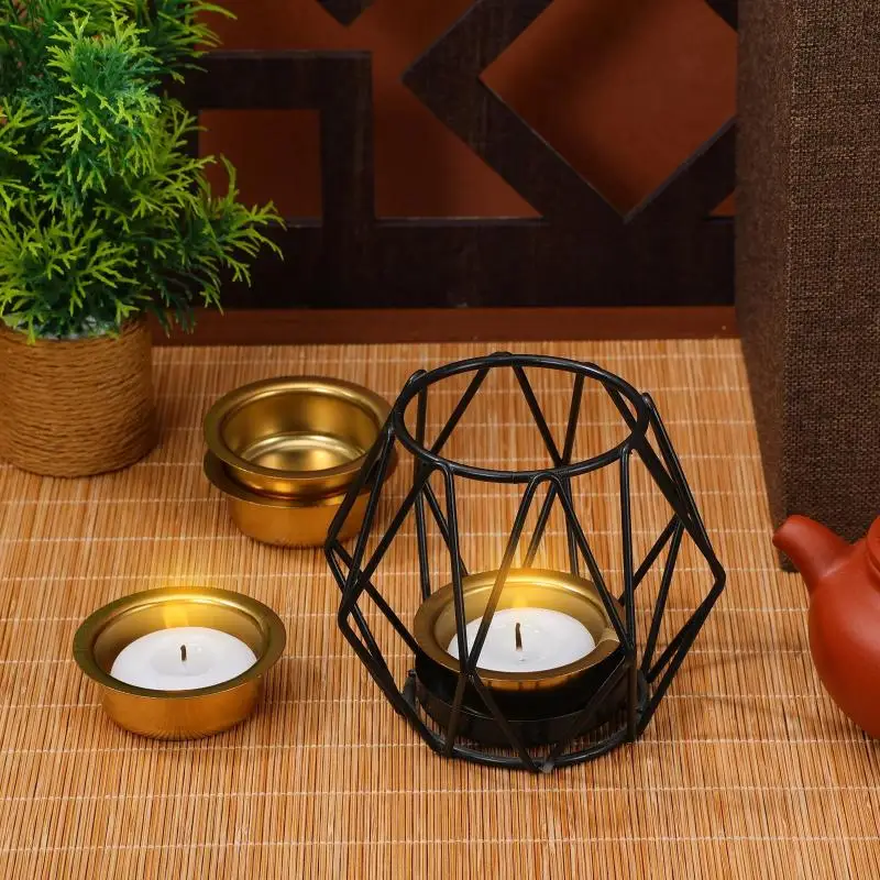 6Pcs Stainless Steel Tealight Candle Holder Empty Scented Candle Cups Candlestick Wax Cups Table Centerpiece Decorations