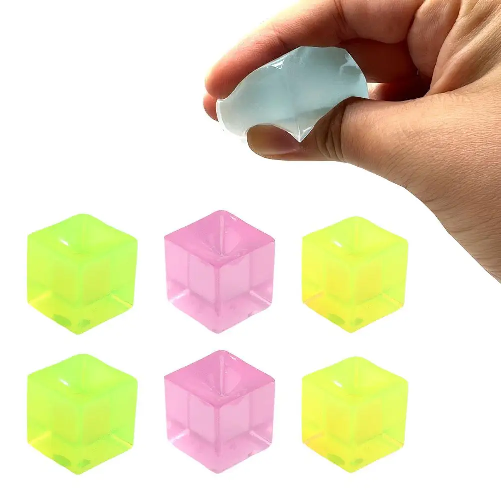 Fidget Toy Mini Soft Toys Mochi Ice Block Stress Ball Transparent Kawaii Relief Stress Squeeze Cube Toy Toy X7v5