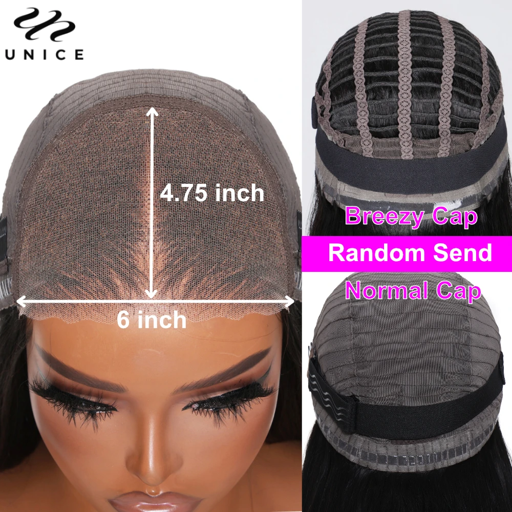 Unice Hair 6X4.75 Lace Closure Water Wave Bob Wig 100% Human Hair Pre Cut Lace Ready To Wear Go Glueless Wig 150% Density