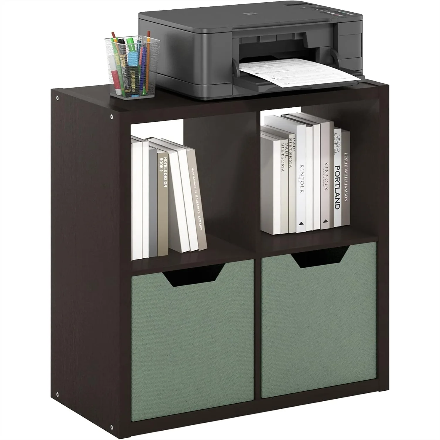

4-Cube Bookshelf, Extra Thick Frame Reversible Bookcase with Open Back, 14.6x30x30 inch for Living Room Bedroom Home Office