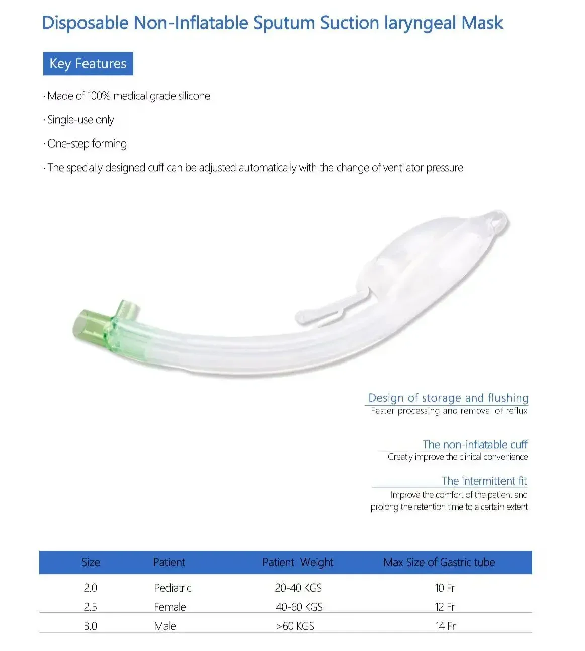 100% سيليكون المتاح الباسكا غير نفخ البلغم شفط الحنجرة قناع الهواء LMA للتنفس #3