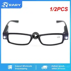 1/2PCS Light UP Multi Strength Eyeglass LED Reading Glasses Spectacle Night Diopter Magnifier +1 +1.50 +2.00 +2.50 +3.00 +3.50