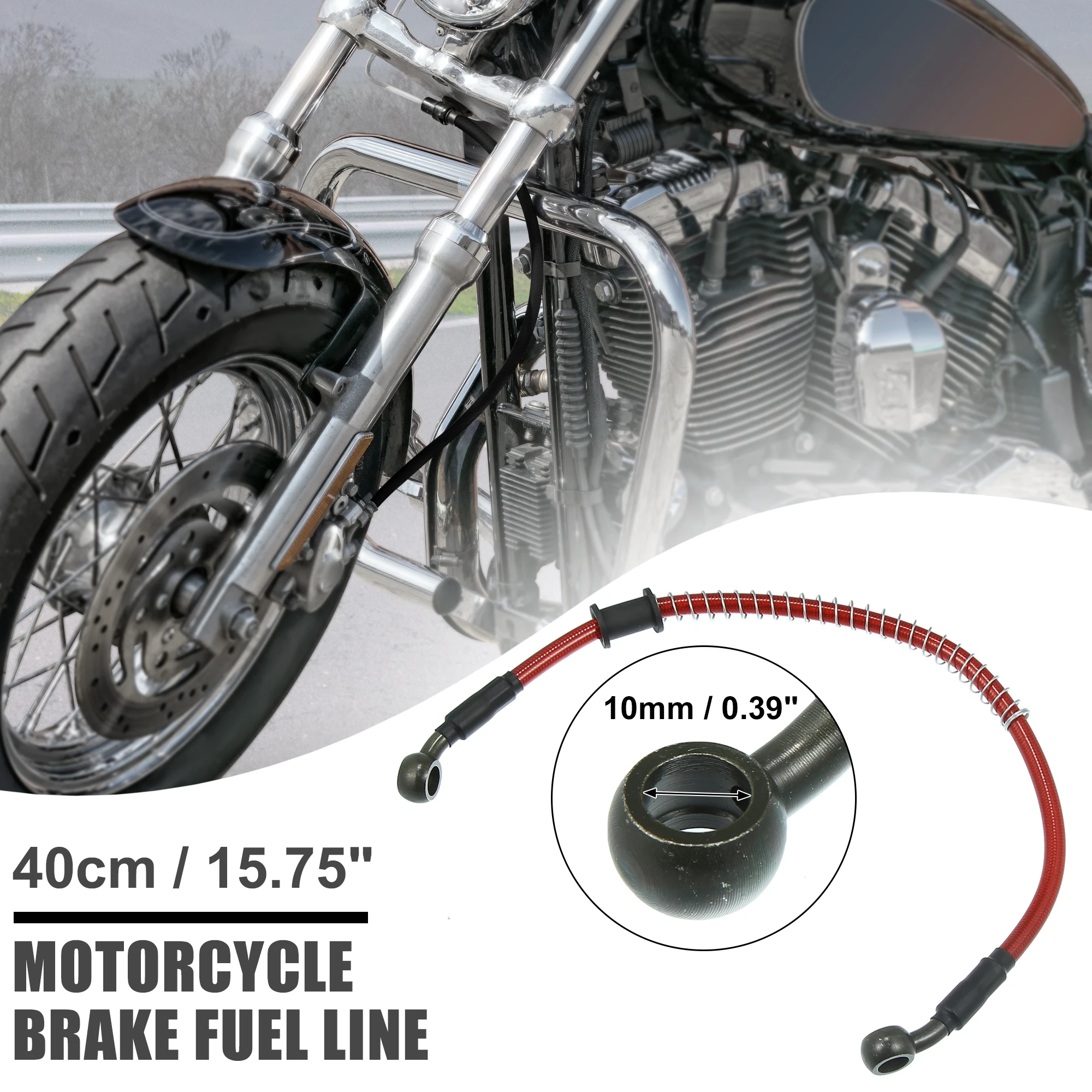 

Motoforti 40cm -160cm 10mm 28 Degree Motorcycle Braided Brake Clutch Oil Hoses Line Pipe Clutch Throttle Gas Line Fuel Pipe