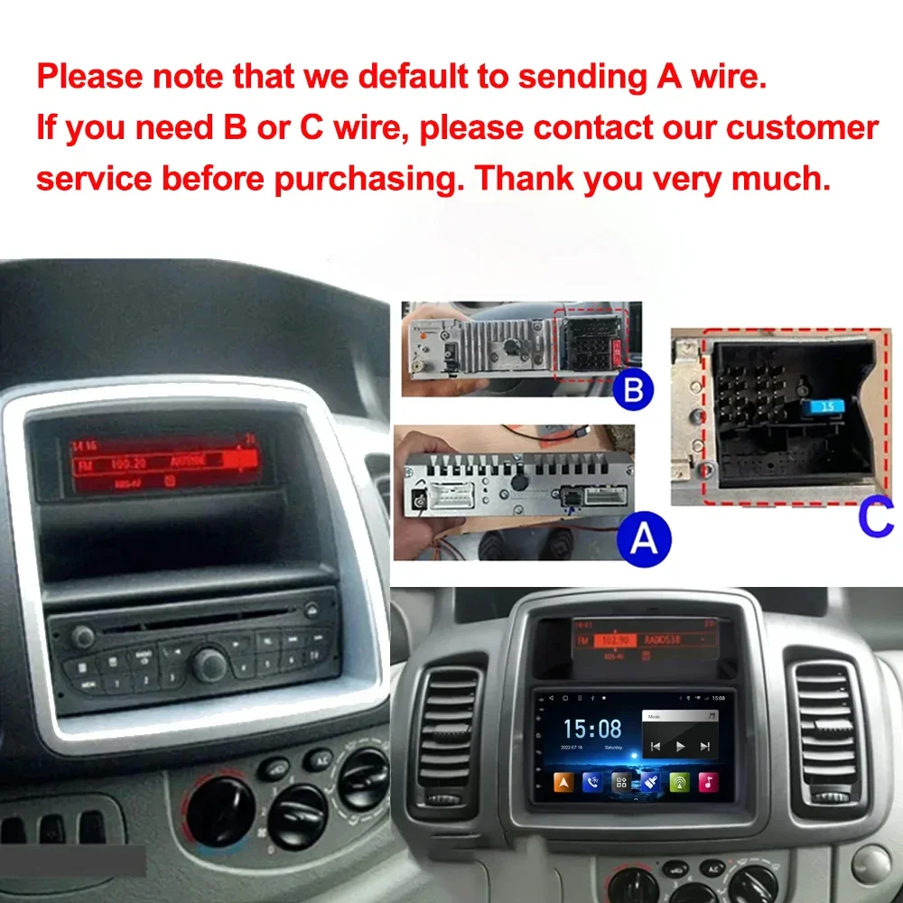 7'' Android Car Radio Player For Nissan Primastar J4 For Opel Vivaro X83 For Renault Trafic 2 GPS Navigation Carplay No 2Din DVD