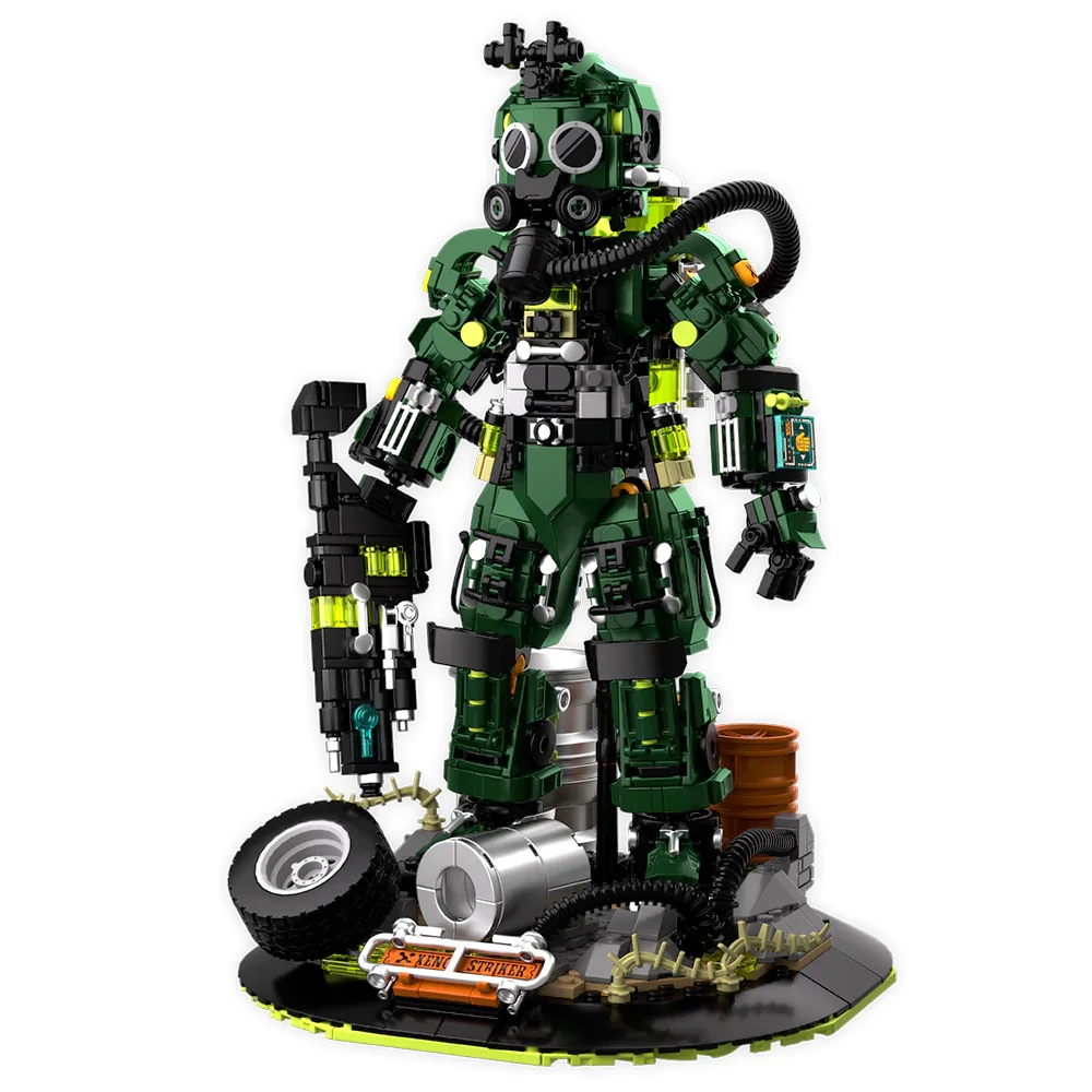 

1271 шт. MOC Xeno Striker, строительные блоки, игровой механизм, воин, фигурки героев, модель кирпича, собранные игрушки, подарочная коллекция, украшение
