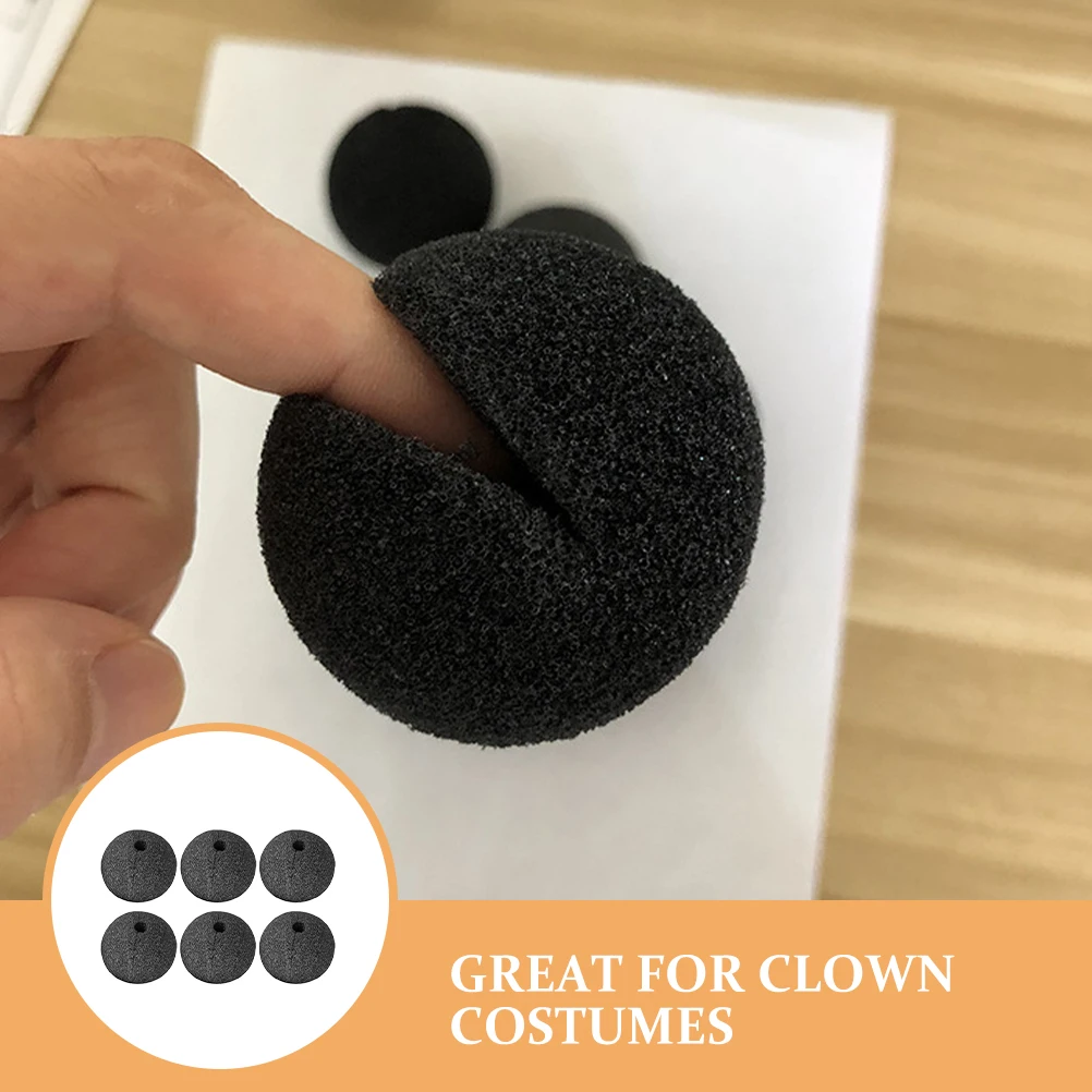 10 قطعة رغوة لينة السيرك مهرج الأنف الأسود الإسفنج تأثيري كرات قابلة لإعادة الاستخدام لحفلة يوم الأنف مضحك مرحلة الأداء الدعائم جديد