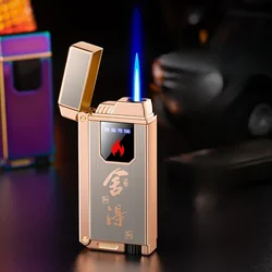 New High-tech Touch Sensor Lighter Gas-electric Hybrid Electronic Cigarette Lighter Windproof Alloy Fashionable Lighter Gift