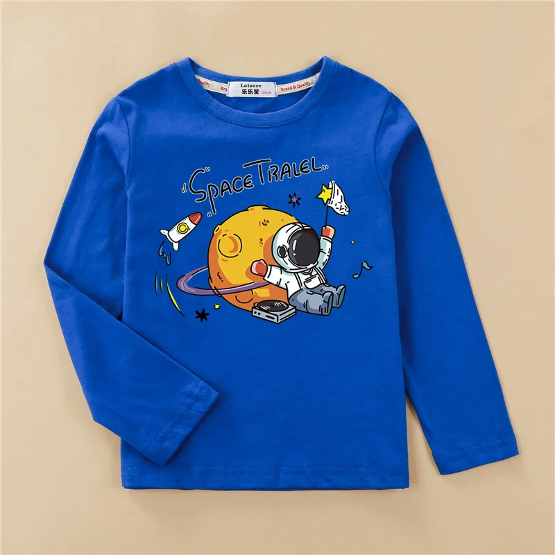 Baby Jungen Astronaut Tops Herbst Sommer Baumwolle Kleidung Kinder Cartoon Spaceman T-shirt Kinder Casual Tees 3-14T – Detail 13