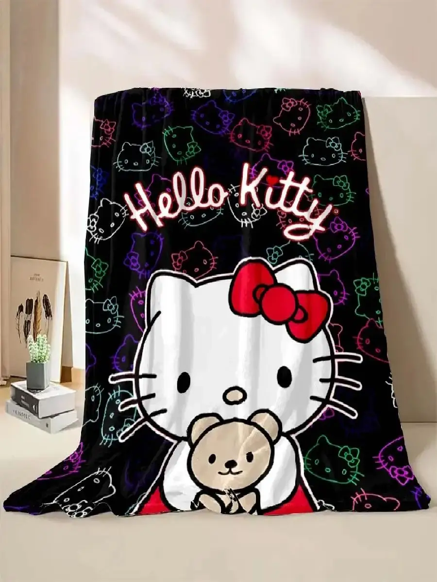Hello Kitty Printed Throw Blanket Soft Warm Bedding for Bed Sofa Outdoor Travel Cover Perfect for Kids and Adults