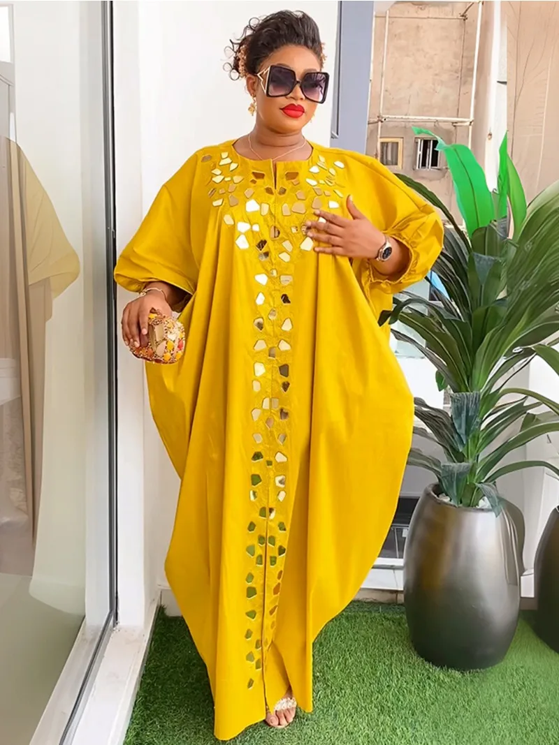 

African Dresses for Women Luxury 2024 African Muslim Fashion Dress Kaftan Evening Party Long Maxi Dresses Boubou Robe Outfits