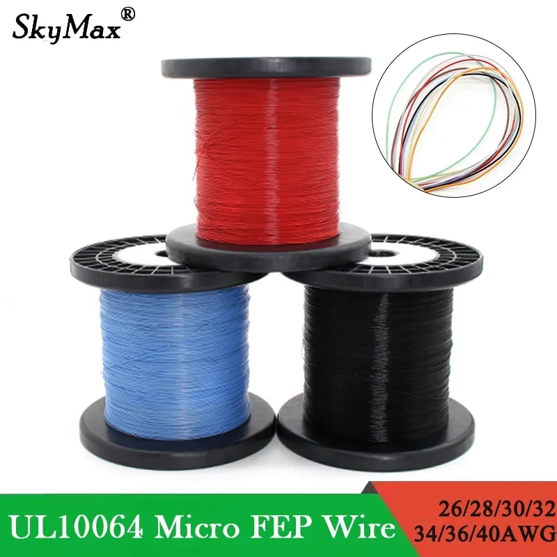 10/20/50/100M UL10064 PTFE Wire 40/36/34/32/30/28/26AWG PEP Plastic Solder High Conductivity Copper Cable Fine Micro Litz Wires