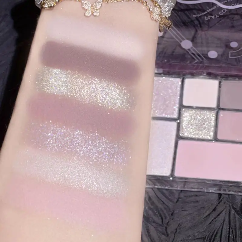 สดใสประกายดวงตา 7 สี Eye Shadow Palette แต่งหน้า Glitter Matte อายแชโดว์ตาสีสัน Pigment Face Blush