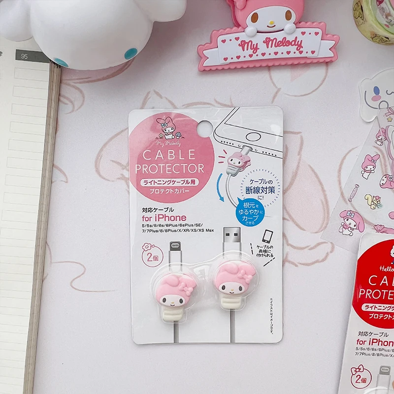 Kawaii Data Cable Protective Cover Cinnamoroll Melody Cartoon Anime Portable Anti-Crush Anti-Fall Anti-Break Charger Bite Line