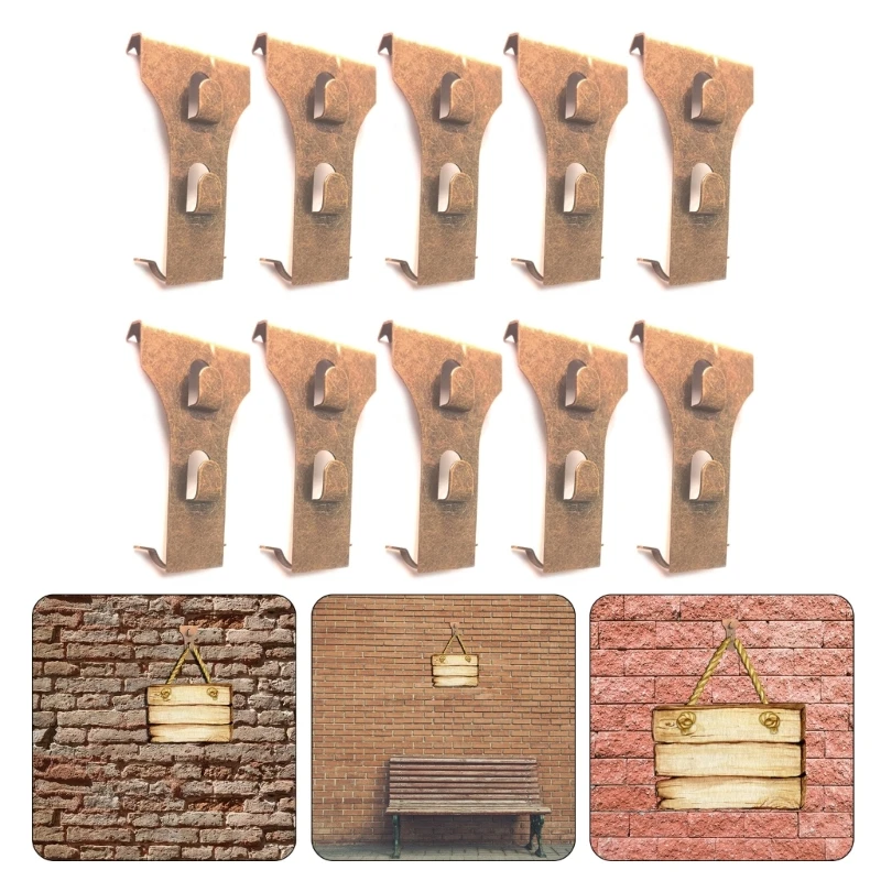 Easy to Mounted Brick Wall Clips for Hanging Decoration Fits Most Brick with Portable Designs Set of 10 Home Accessory Y5GB