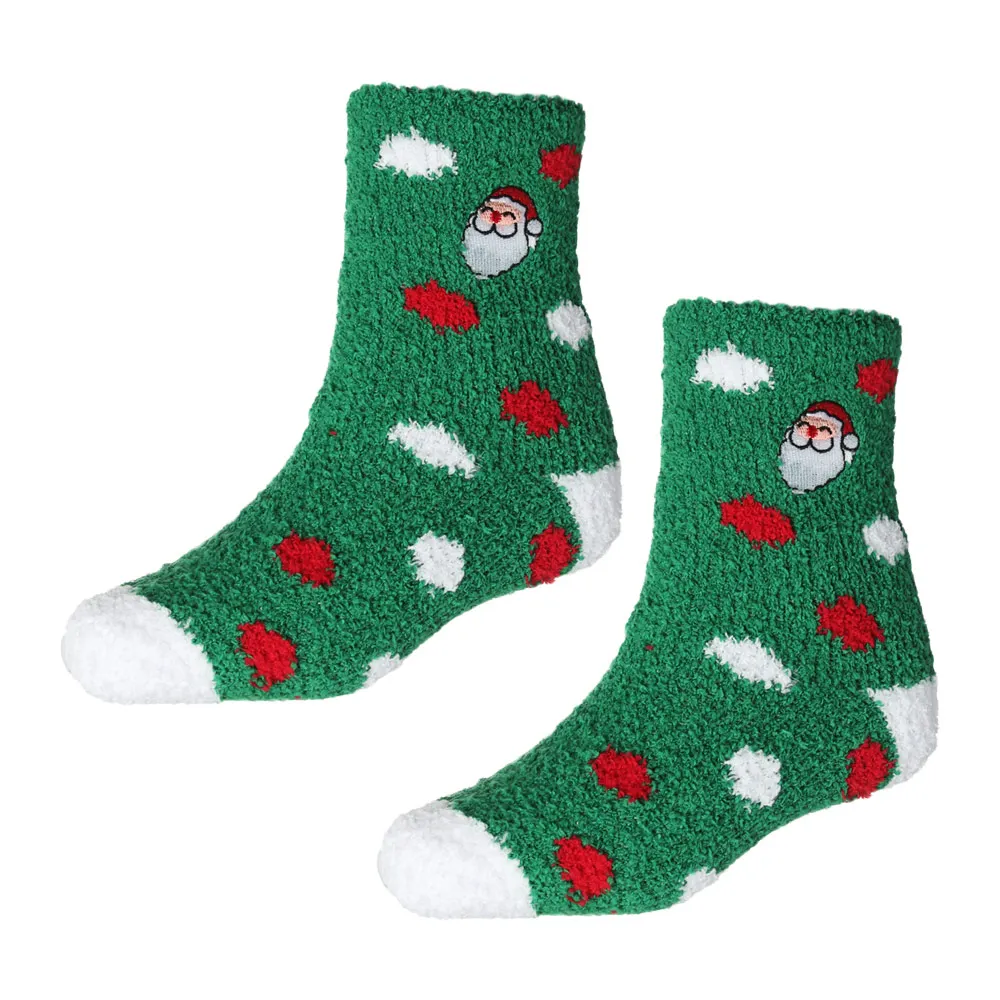 

Cute Soft Santa Claus Striped Indoor Floor Winter Autumn Christmas Velvet Socks Women Fluffy Socks Coral Fleece Socks Hosiery