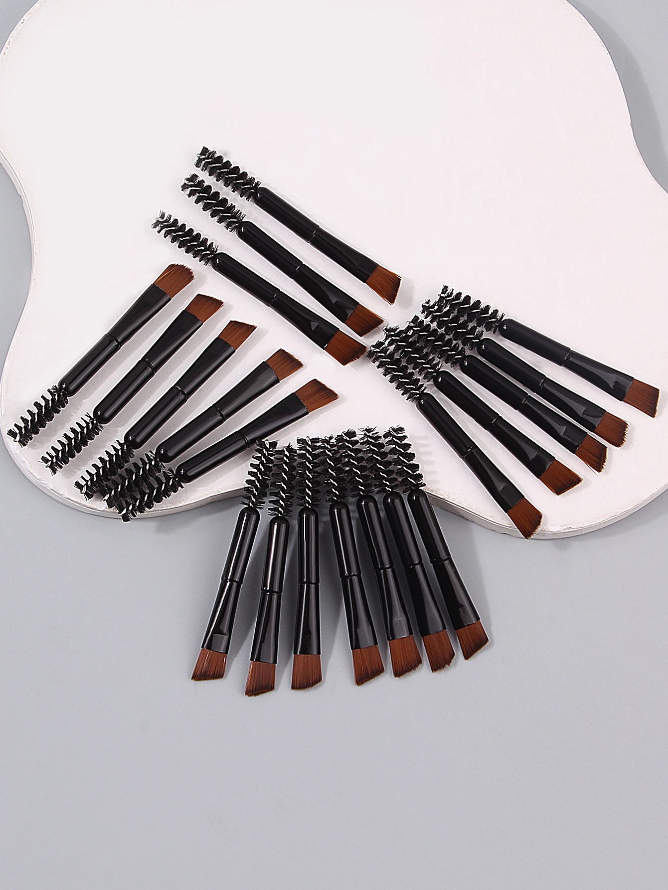 20PCS multi-functional mini eye makeup brush, double-head eyelash brush, eyeliner brush, spiral eyelash curl comb, eyebrow brush