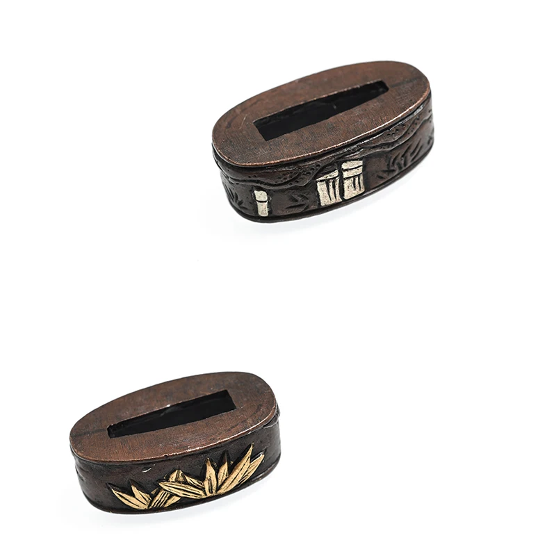 Tsuba - Espada samurái Katana Koshirae, Guardia de tsuba, Fuchi Kashira Menuki, As monturas de espadas japonesas, tema de bambú, latón