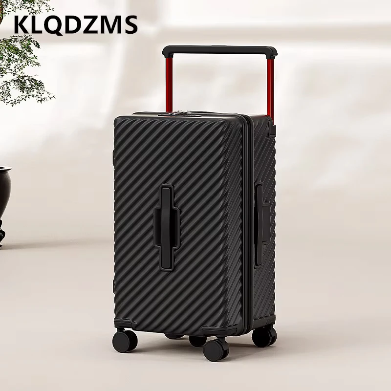 

KLQDZMS Suitcase Multifunctional Large-capacity Trolley Case Zipper Boarding Box USB Charging Multifunctional Cabin Luggage