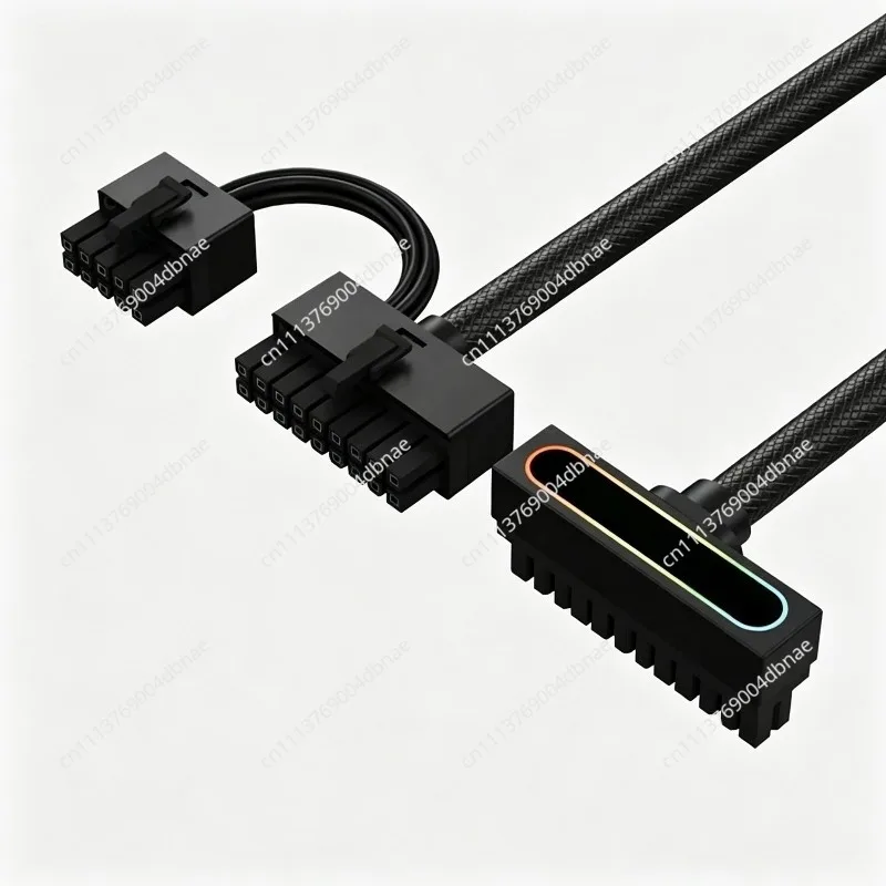 90-degree elbow module line with ARGB synchronized light displayzation, one line connected power supply line