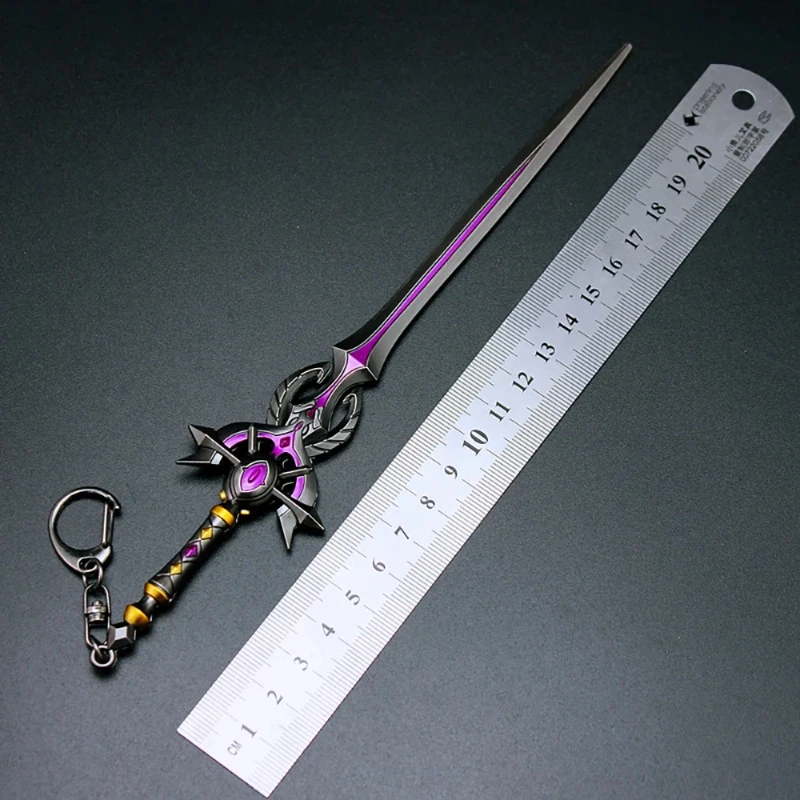 22cm/8.66in Genshin Impact Sword of Corruption keychain Accessories katana knife Metal Sword Weapon Model Craft Gift Toy for Boy