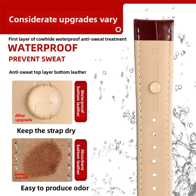 Per Tissot 1853 T41 Tudor Casio Mido Omega Tag heuer Chiusura a farfalla morbida pelle di mucca Orologio a catena Cinturino da uomo Bracciale con cinturino