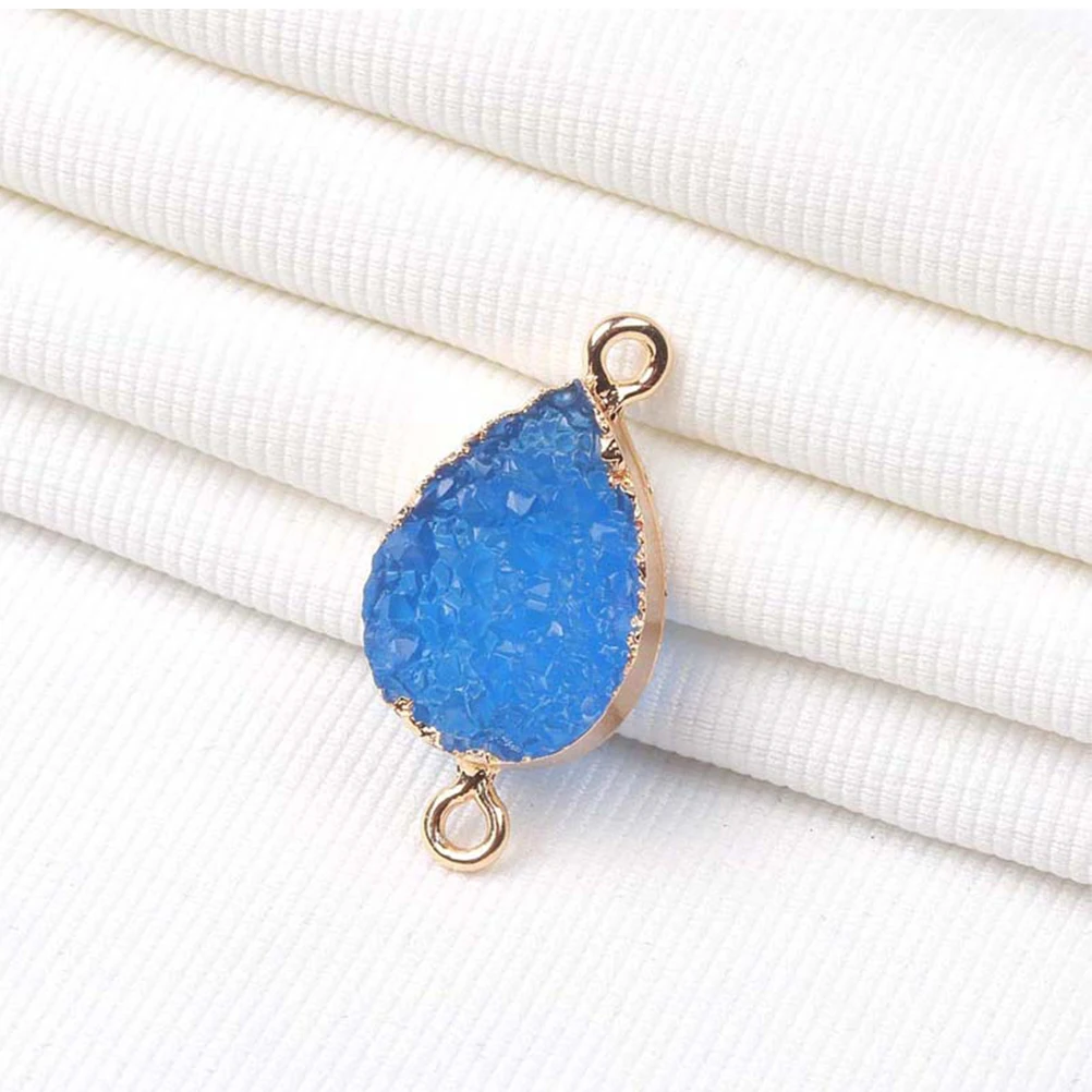 

10pcs Water Drop Crystal Pendant Chunky Gold Rings Locket Necklace Supplies DIY Craft Jewelry Making Charm Accessories