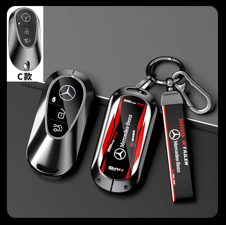 

For Mercedes Benz C E S Class GLC W206 W223 W214 E300 C260 C300 S450 S500 S400 Remote Car Key Case Cover Fob Holder Keychain
