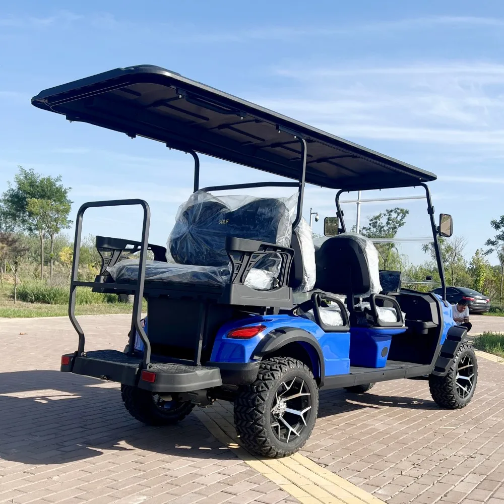 72V Lithium Battery Steel Frame High Power ODM Customized Independent Suspension Disc Brake4 6 Seater Electric Lifted Golf Carts