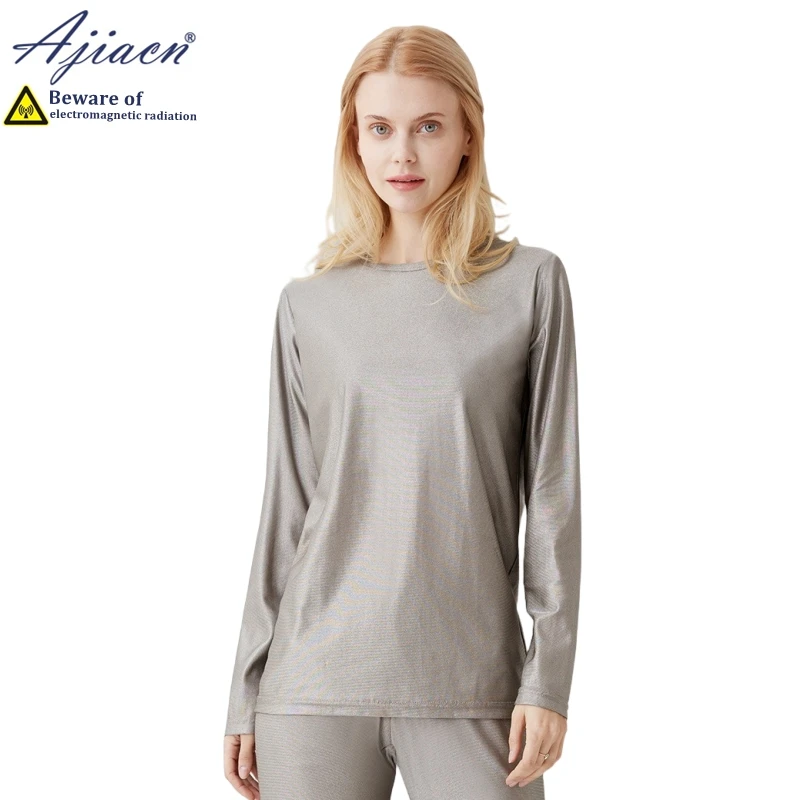 Ropa interior larga para mujer, 100% de fibra de plata antiradiación, protección contra radiación electromagnética para teléfono, ropa interior para hombre