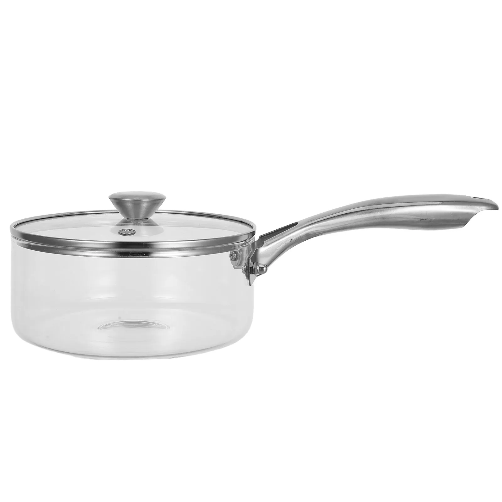 Borosilicate with Stainless Steel Handle and Tight-Fit Lid for Efficient Soup Noodle Cooking Stovetop
