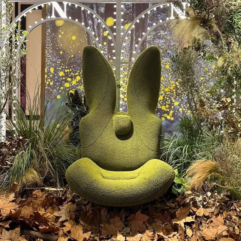 

Green rabbit armchair FRP special-shaped leisure chair creative soft-mounted