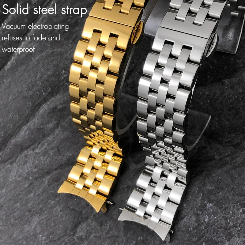 316L Stainless Steel Watchband 10mm 12mm 14mm 16mm 18mm 20mm 22mm 24mm Curved End Silver Rose Gold Black Metal Watch Strap