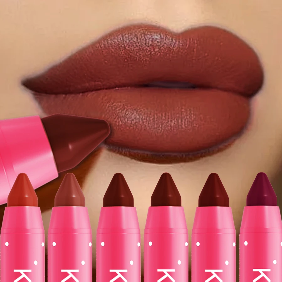 15 cores 1pc caneta batom fosco à prova dwaterproof água mancha labial matiz coreano maquiagem lábio cosméticos batom nude caneta para presente feminino delineador labial