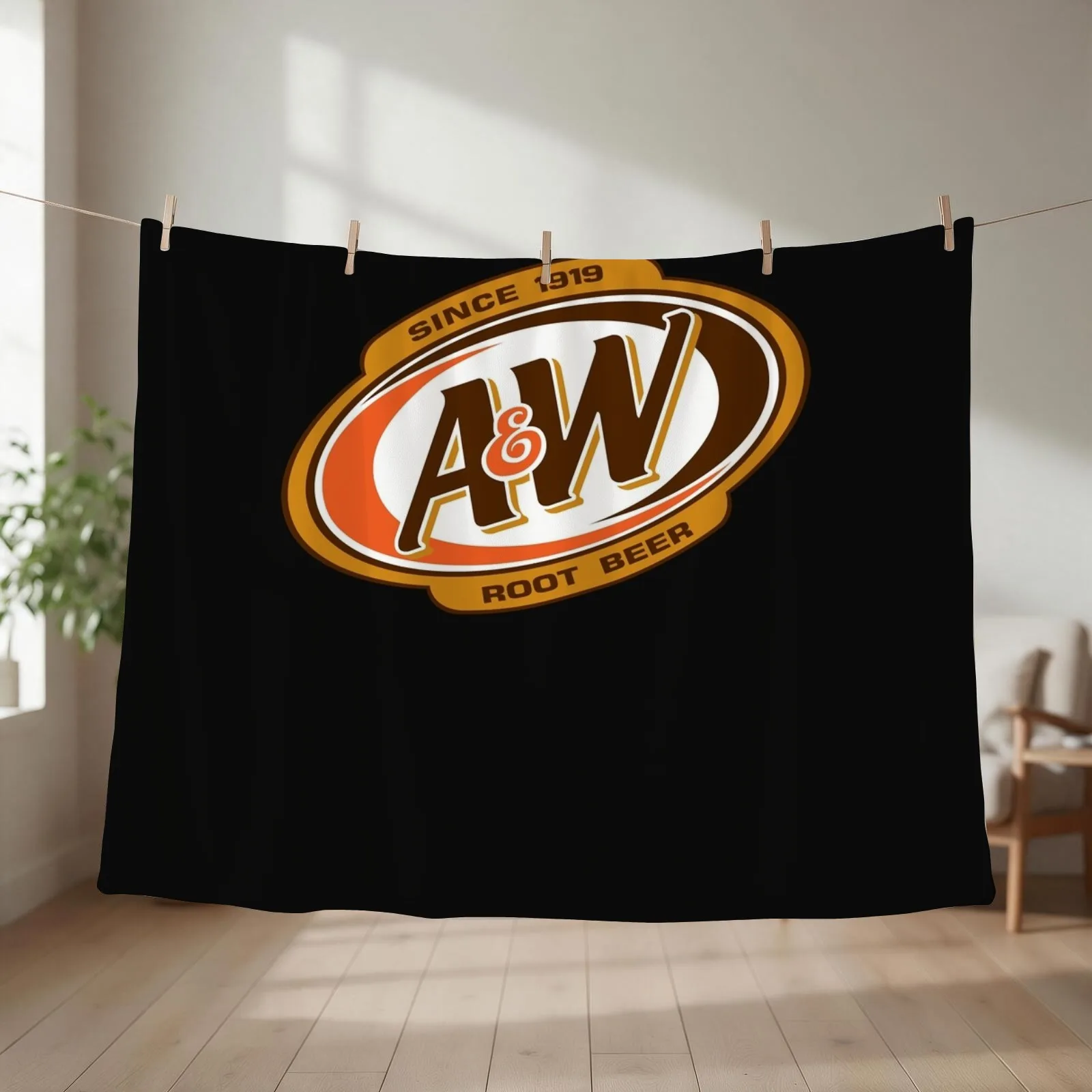 A&W Root Beer logo Classic Throw Blanket Comforter warm for winter blankets and throws Furry Blankets