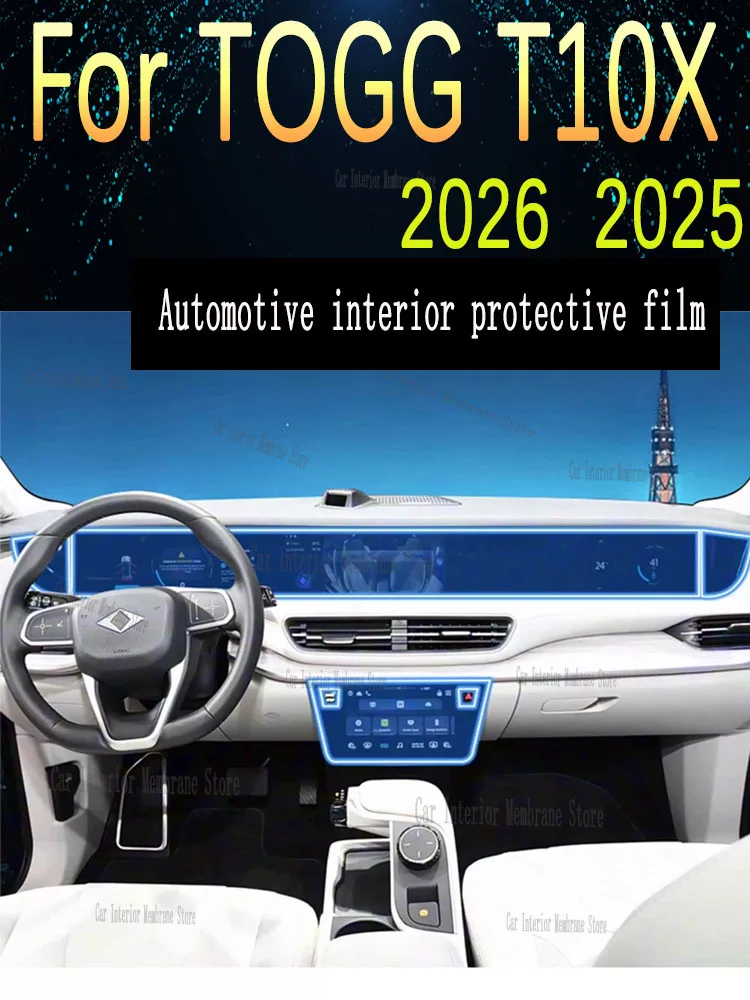 

Для TOGG T10X (2025-2026) панель коробки передач навигационный экран автомобильный интерьер защитная пленка из ТПУ наклейка против царапин