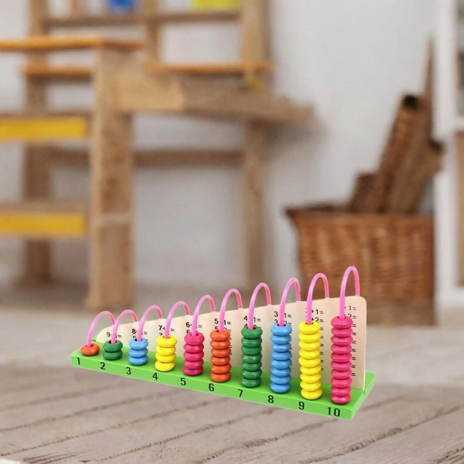 Montessori Toy for Kindergarten Children, Adicionar Subtrair Ábaco, Idades 3 +