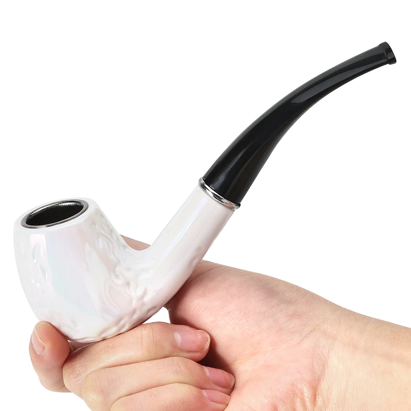 Resin Classic Smoke Pipe Handmade Bent Wood Tobacco Pipe Smoking Accessories Best Gift for Smoker