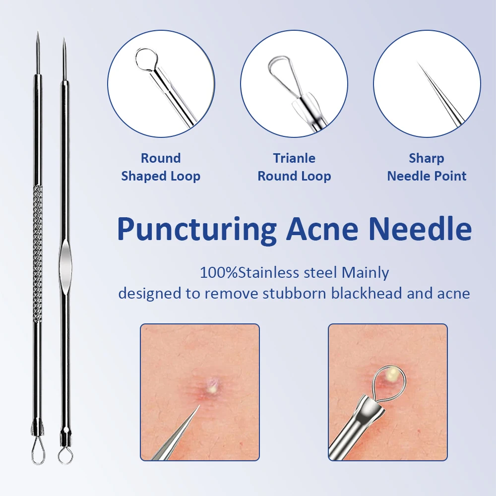 4-11 Pz Clip per punti neri Brufoli Pinzetta Rimozione di punti neri Clip per celle Prodotto di bellezza Acne Ago Pulizia della pelle in acciaio inossidabile
