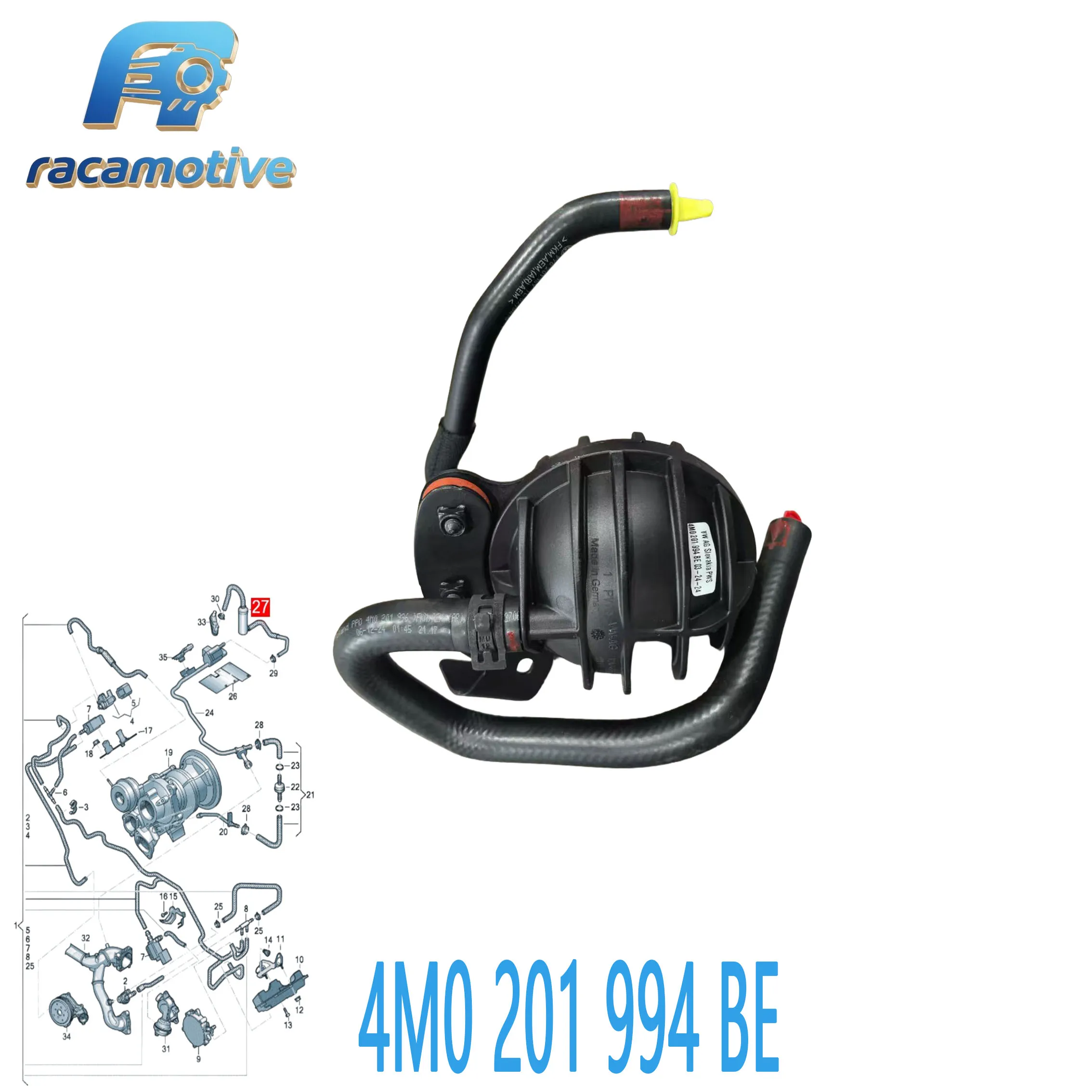 4M0201994BE 9Y0201892 for Porsche Cayenne 2018-2023, Volkswagen Touareg, Audi Q7, Q8 9Y Vent Flexible Hose Expansion Valve.