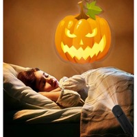 LED Halloween Pumpkin Projector Lamp Bedroom Rotating Planet Moon Astronaut USB Plug-in Projector Night Light Happy Gift