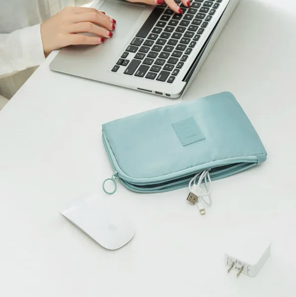 Mode Tragbare Reise Lagerung Tasche Wasserdichte Make-Up Kit Mobile Tasche Multi-Funktion Digitale Geräte Gadget Daten Kabel Organizer – Detail 8