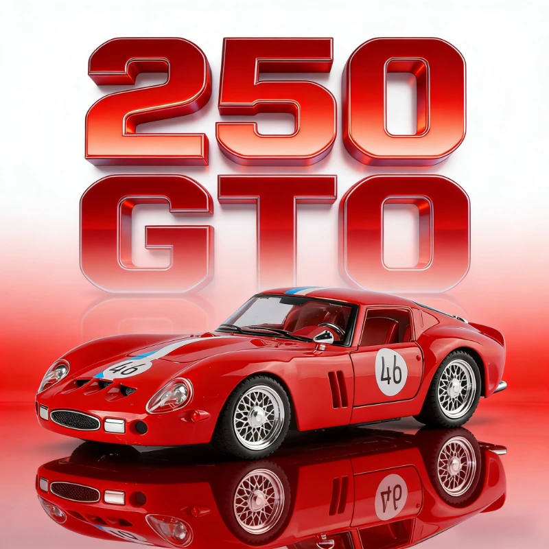 

1:24 250 GTO спортивный автомобиль из сплава, модель автомобиля, игрушечный автомобиль, литье под давлением, звуковой и световой автомобиль, игрушки для детей, автомобиль в подарок