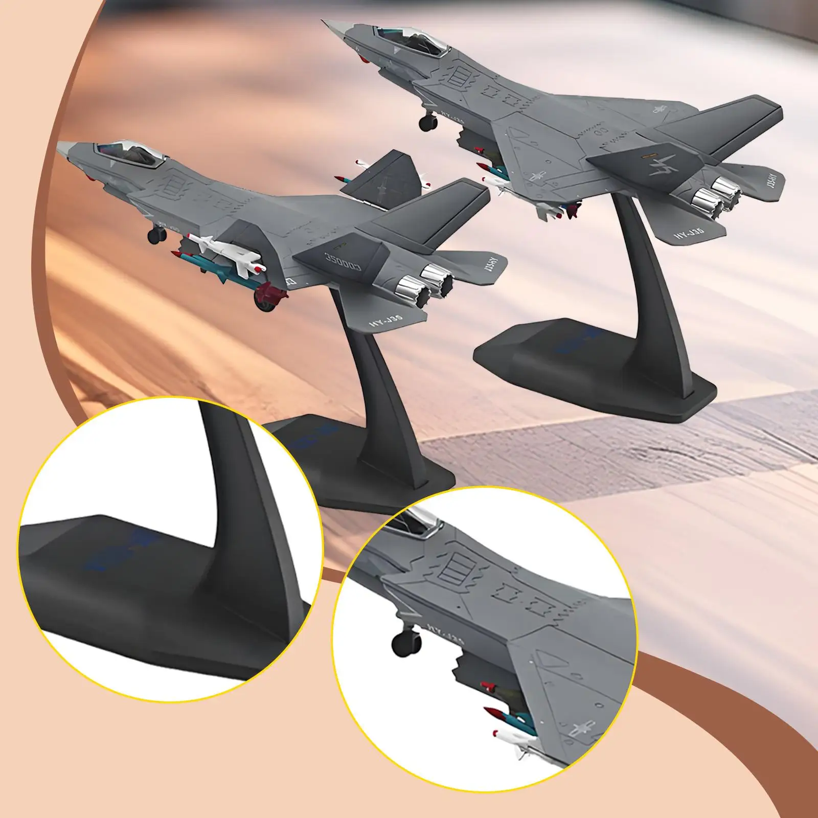 

1:100 Модель самолета J35 с базовыми учебными пособиями, настольный декор, стимулируемый