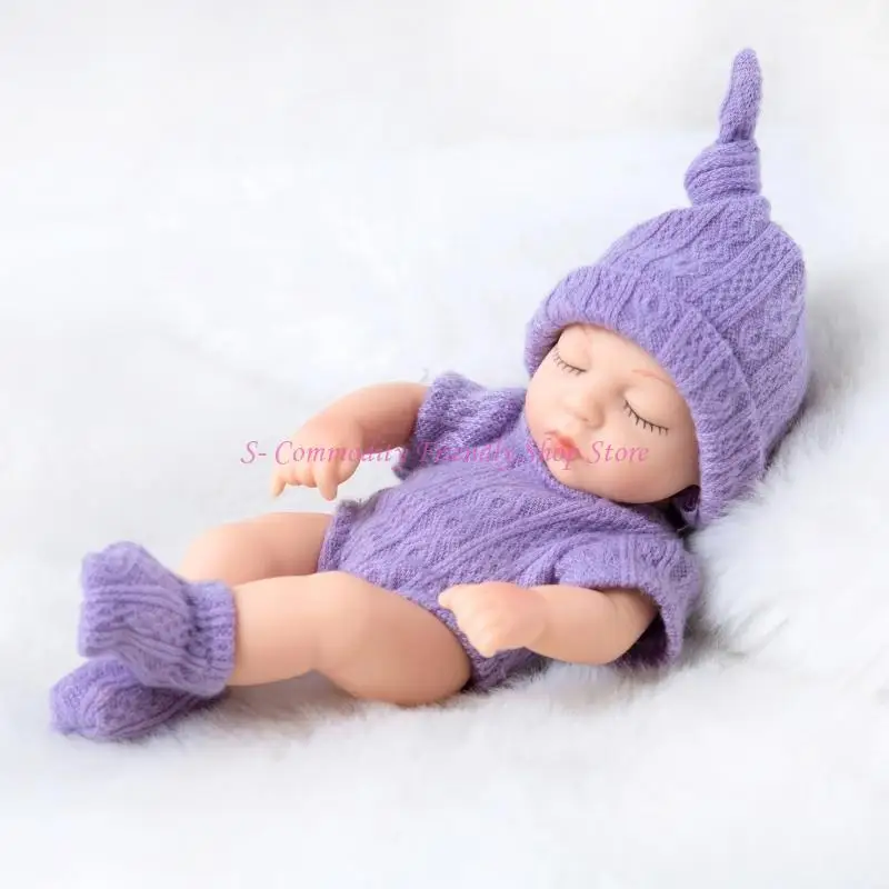 85ee 7in Symulacja lalka dziewczynka lalka Oczy Close Life jak Reborns, które wygląda prawdziwe