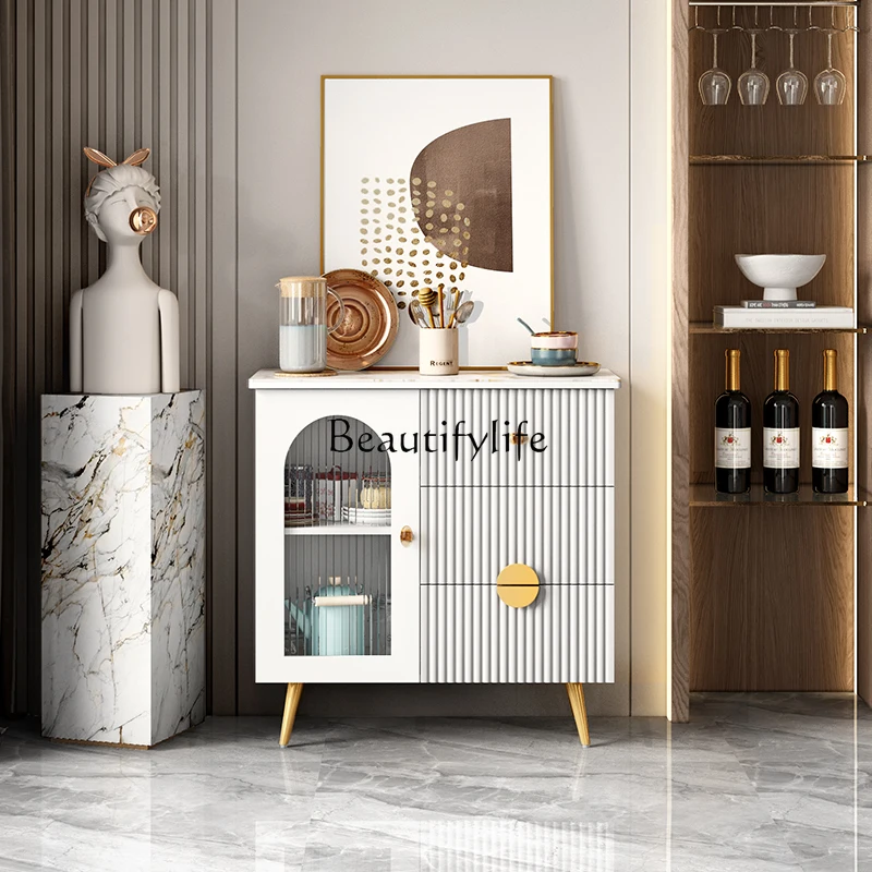 Modern Minimalist Stone Plate Dining Side Wine Cabinet Wall Living Room Tea Storage Cabinet Kitchen Cupboard